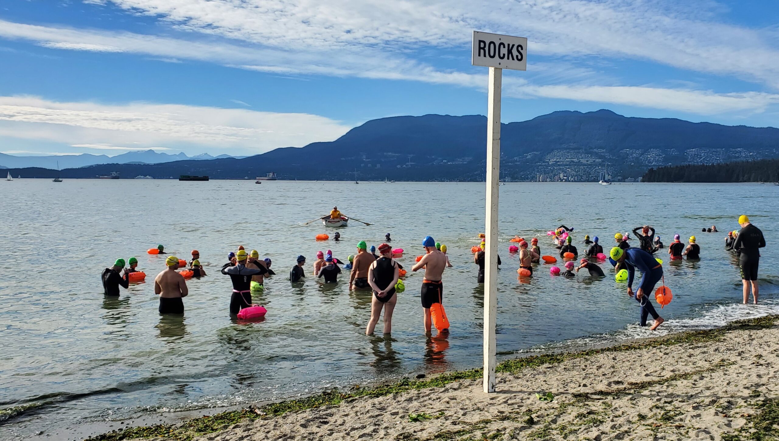 Swimmers waiting to start swimming
